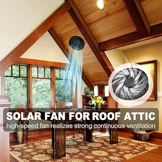 Solar Exhaust Fan with 20W Solar Panel, 12V DC Powered Ventilation Fan, 3.6W, 430 CFM Airflow, 2500 RPM, for Shed, Chicken Coop, Attic, Roof Vent