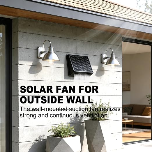 25W Solar Exhaust Fan: 2500 RPM High-Speed Exhaust Fan with 12V Monocrystalline Solar Panel, IP67 Waterproof, 13x13x3.5inches for Attic, Garage, RV, Shed – Easy Installation, Energy Efficient (Black)